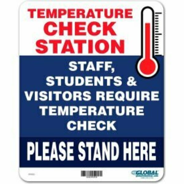 The Magnet Group GEC&#8482; Temperature Check Station Sign, 8"W x 10"H, Plastic CP005828